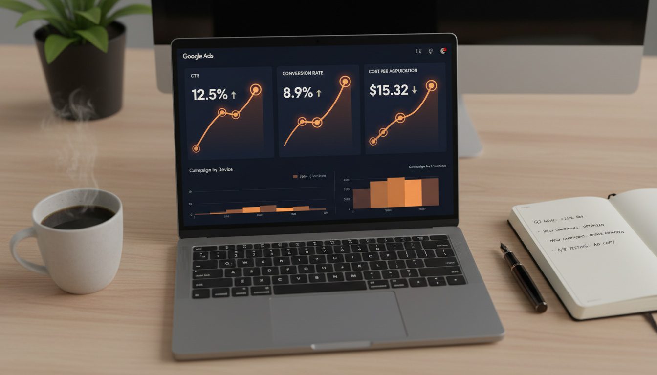 Google Ads performance metrics dashboard
