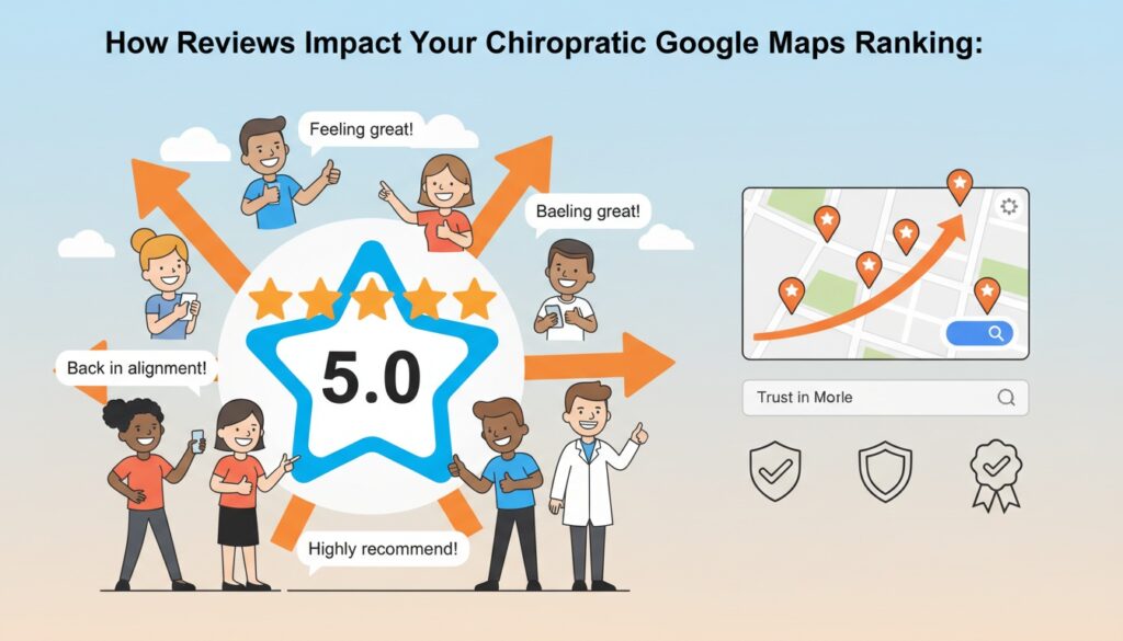 Google reviews and star ratings improving chiropractic practice map ranking