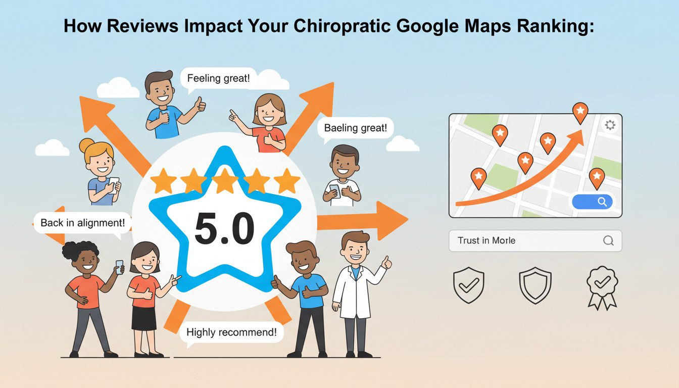 Google reviews and star ratings improving chiropractic practice map ranking