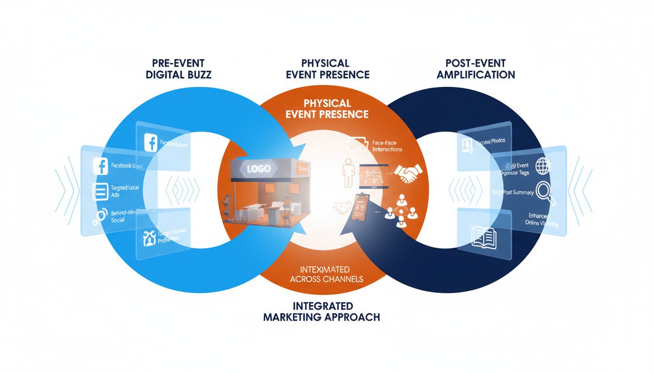 Integrated digital and physical marketing amplifying community event reach and impact