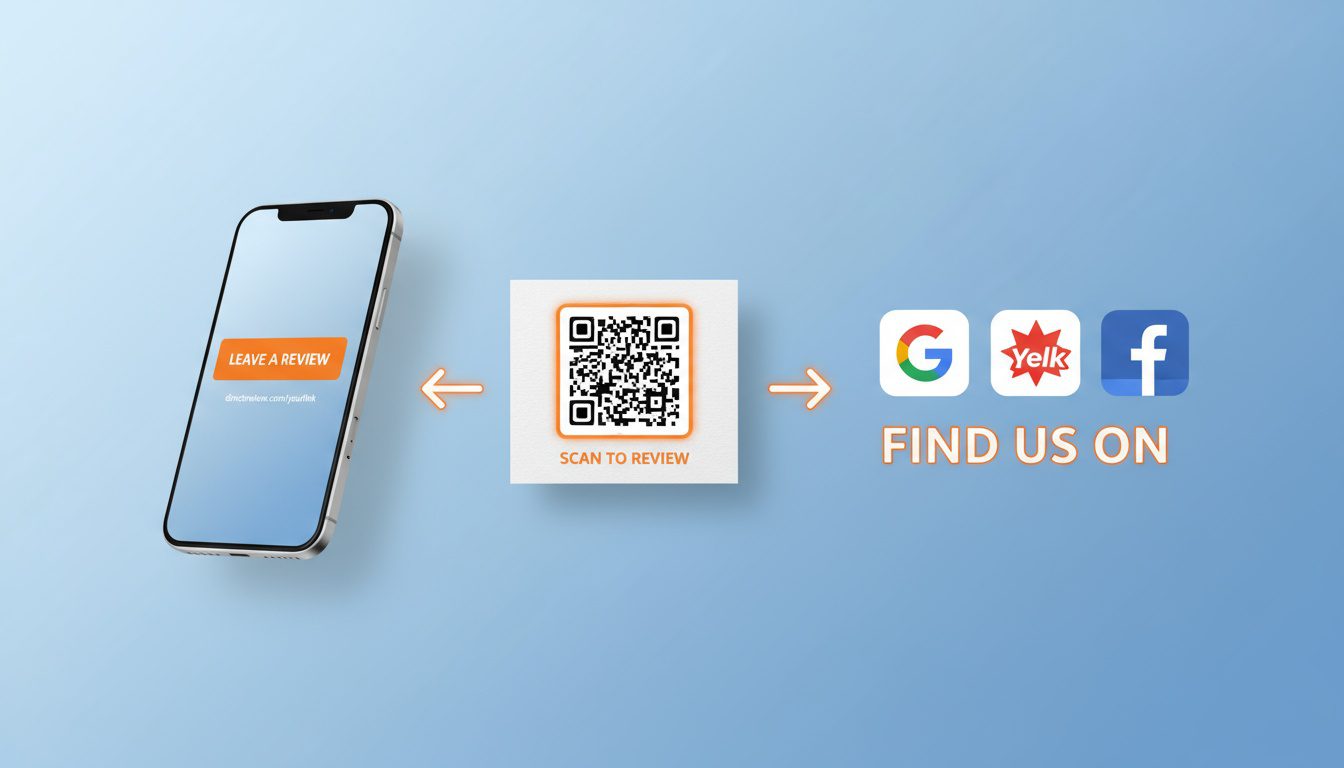 Multiple easy patient review methods including direct links, QR codes, and platform choices