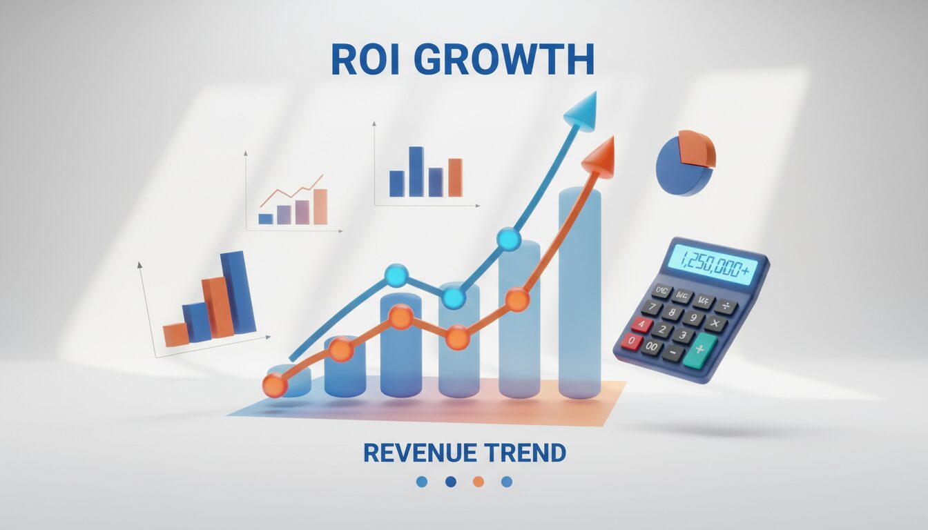 ROI calculation visualization showing positive revenue impact and return on investment from chiropractic marketing automation implementation