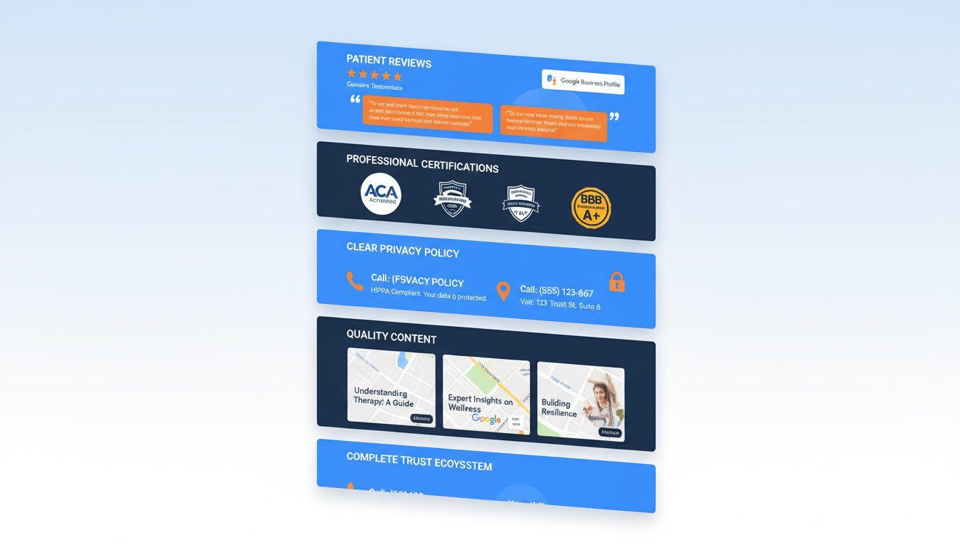 Six trust signals from design to content building comprehensive patient confidence and credibility