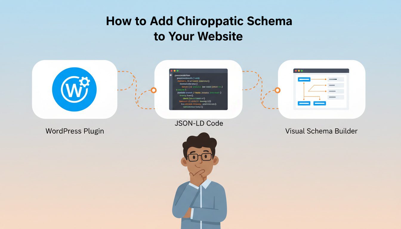 Three methods for adding schema markup to chiropractic websites including plugins code and generators