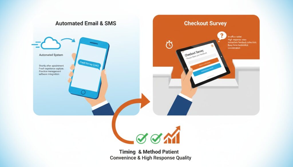 Two survey delivery methods using automated email_SMS and in-office tablets for patient feedback