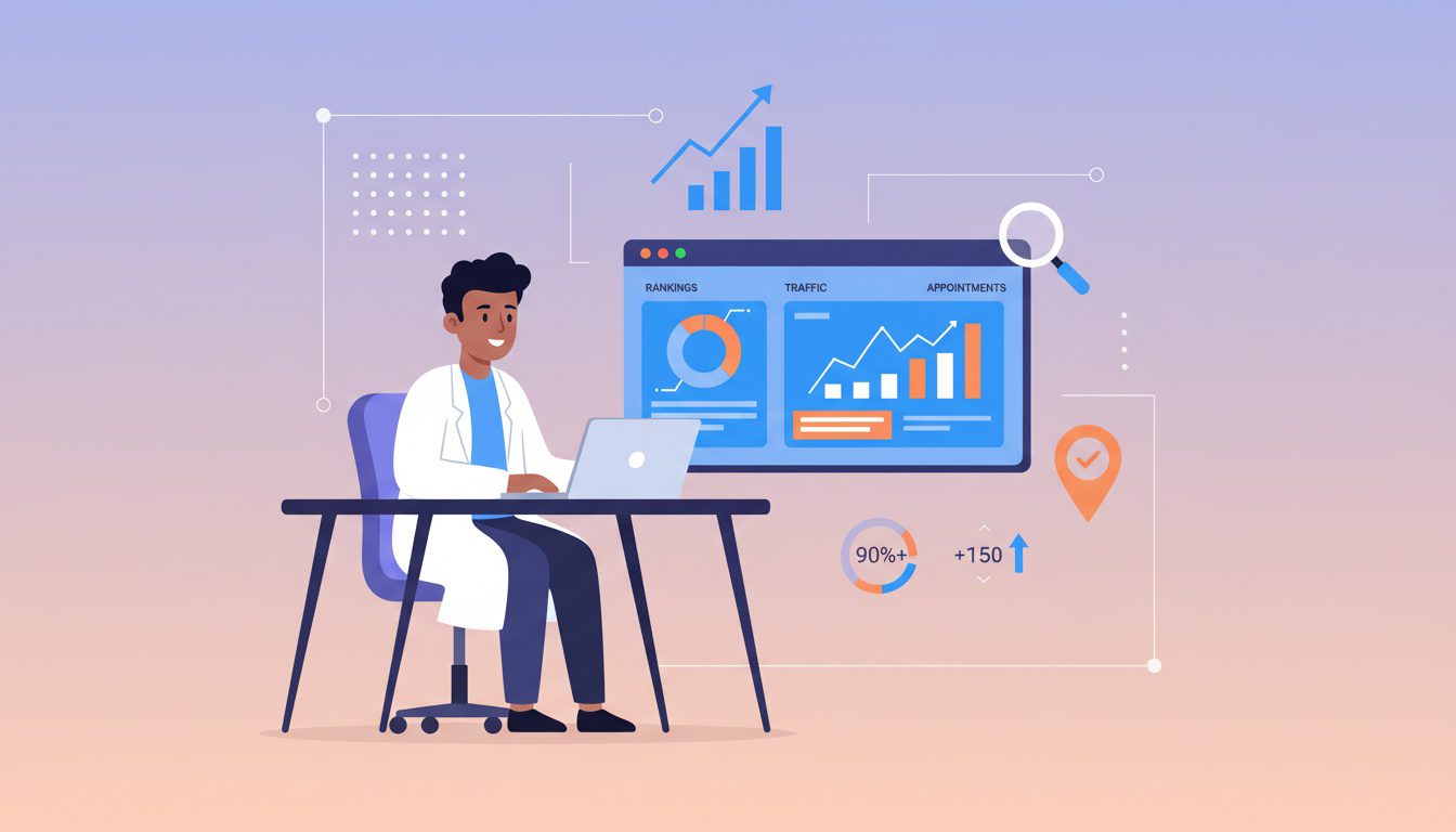 chiropractic SEO analytics dashboard tracking performance across multiple locations