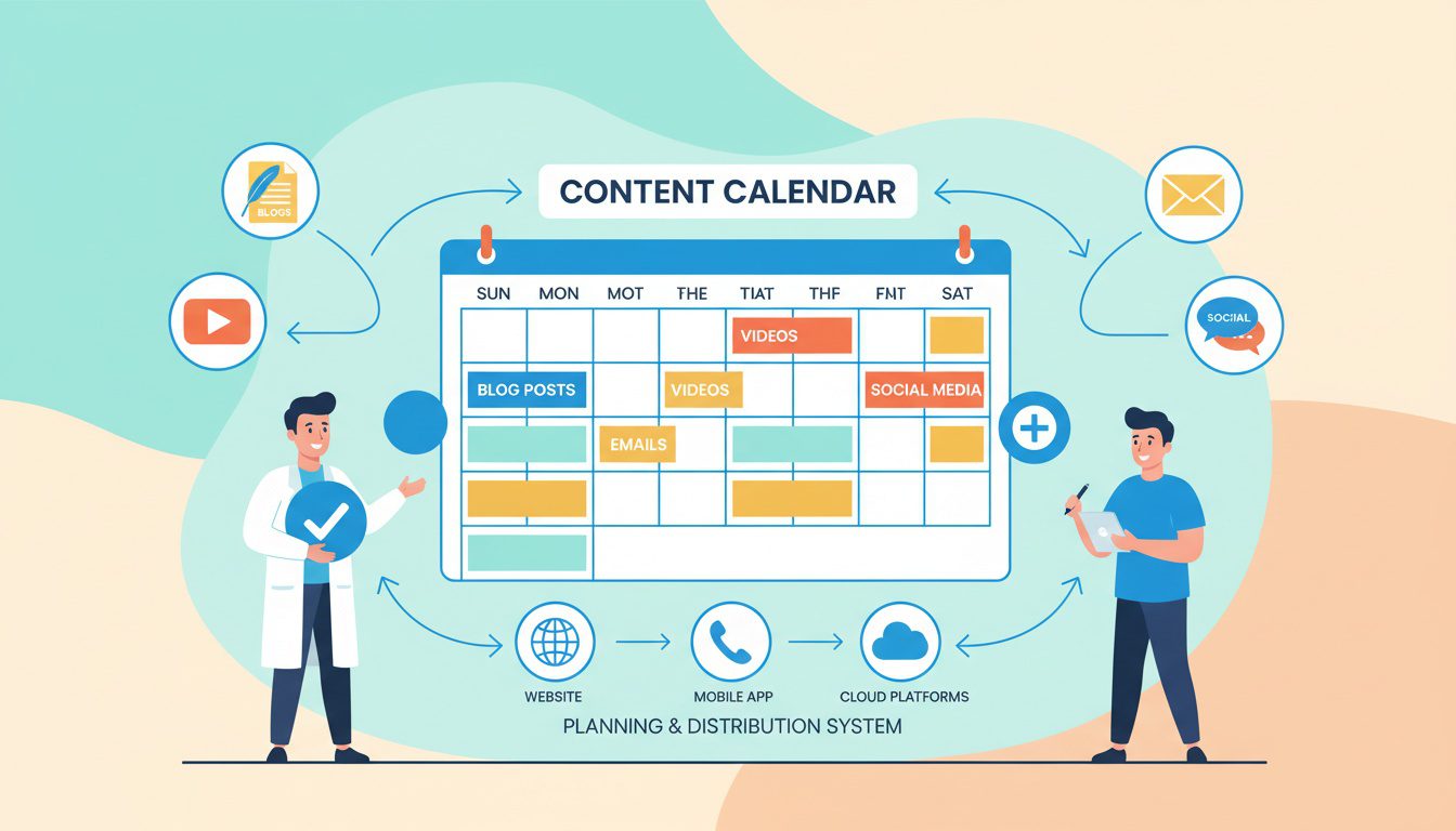 chiropractic content marketing calendar system with organized workflow