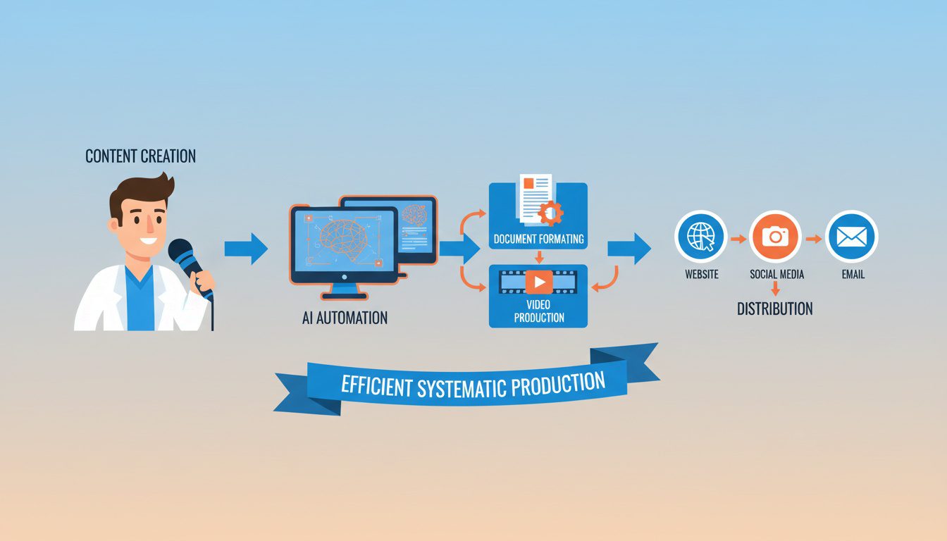 chiropractic content production workflow from creation through automation to distribution