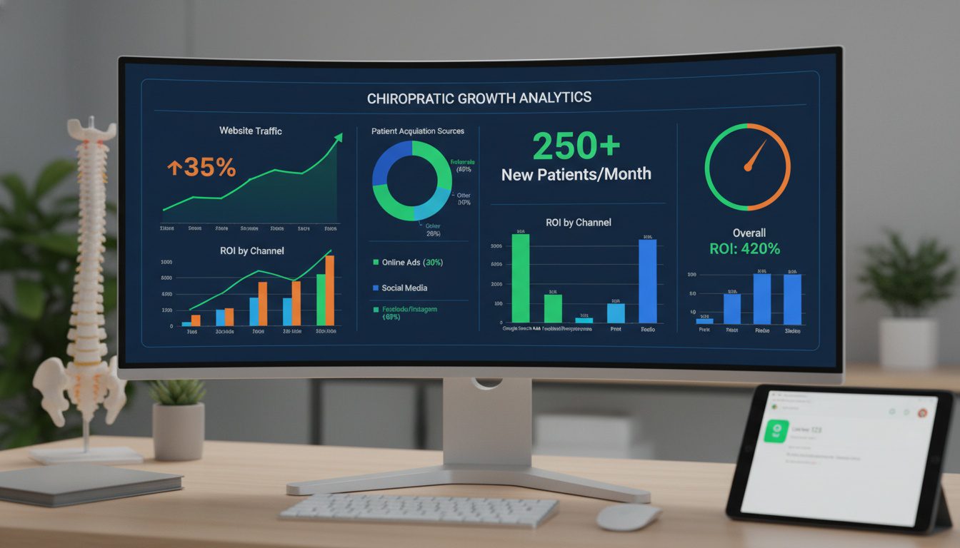 chiropractic marketing analytics dashboard tracking key performance indicators