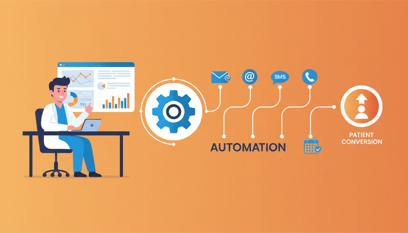 chiropractic marketing automation workflow showing lead nurturing sequence from inquiry to booked appointment