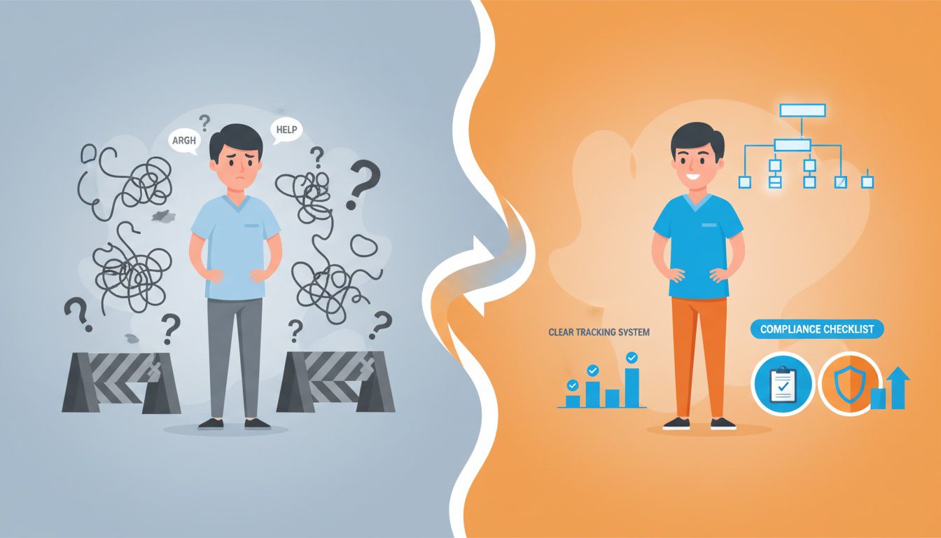 chiropractic referral program challenges and solutions showing transformation from confusion to clarity