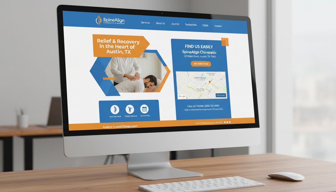 chiropractic website homepage with local seo optimization