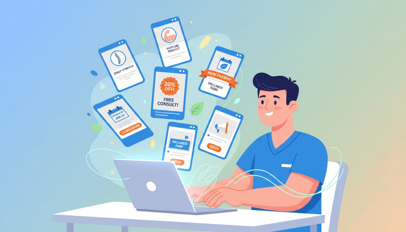 chiropractor creating Google Posts for business profile engagement