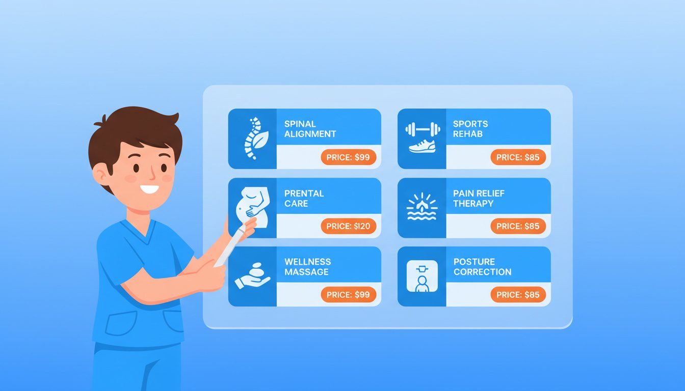 chiropractor detailing services and pricing in Google Business Profile