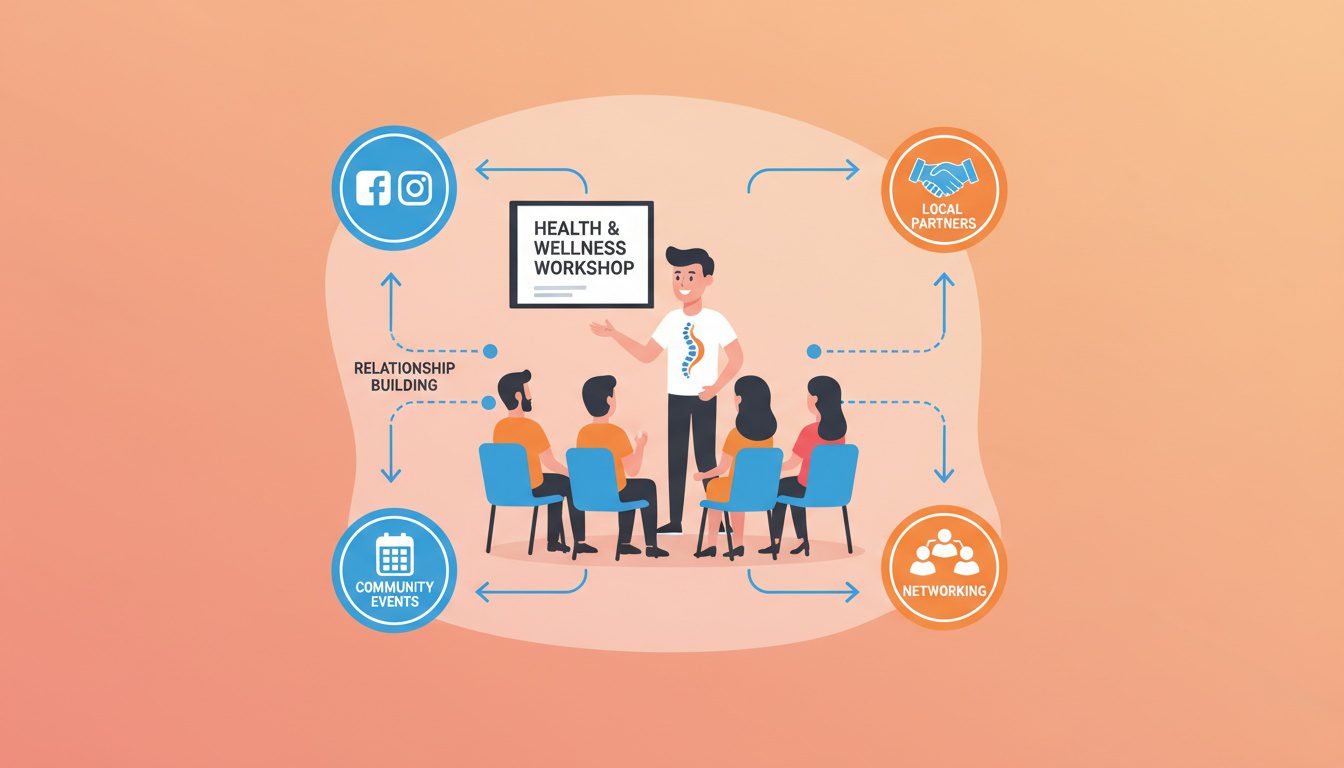 chiropractor leading community health workshop for local engagement and practice growth through education