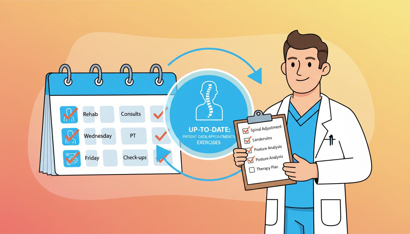 chiropractor maintaining updated Google Business Profile with weekly checklist