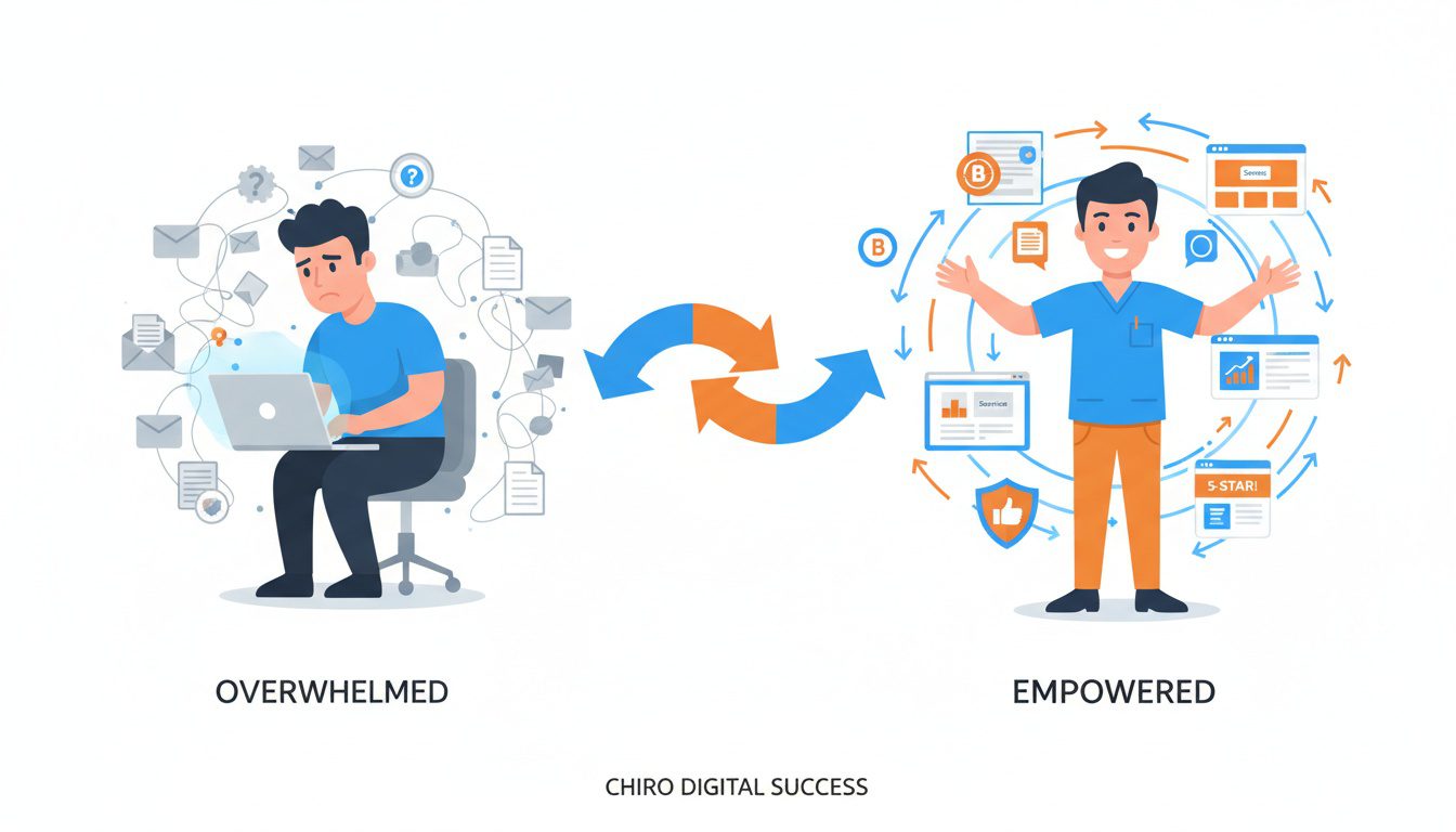 chiropractor transformation from overwhelmed by content creation to empowered with AI blog writing tools