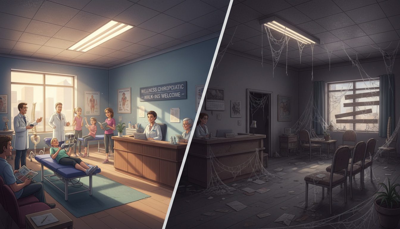 comparison showing successful vs invisible chiropractic practice