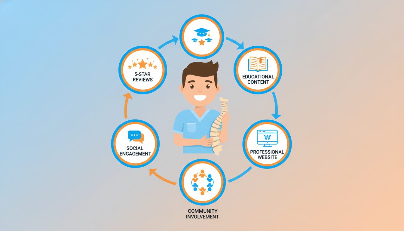 comprehensive chiropractic reputation building strategy showing multiple trust signals working together