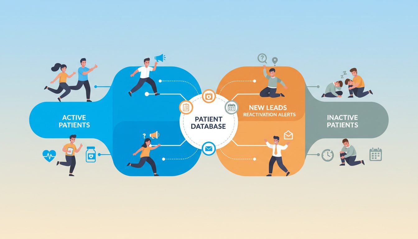 organized patient email list segmentation system showing different categories for targeted automation