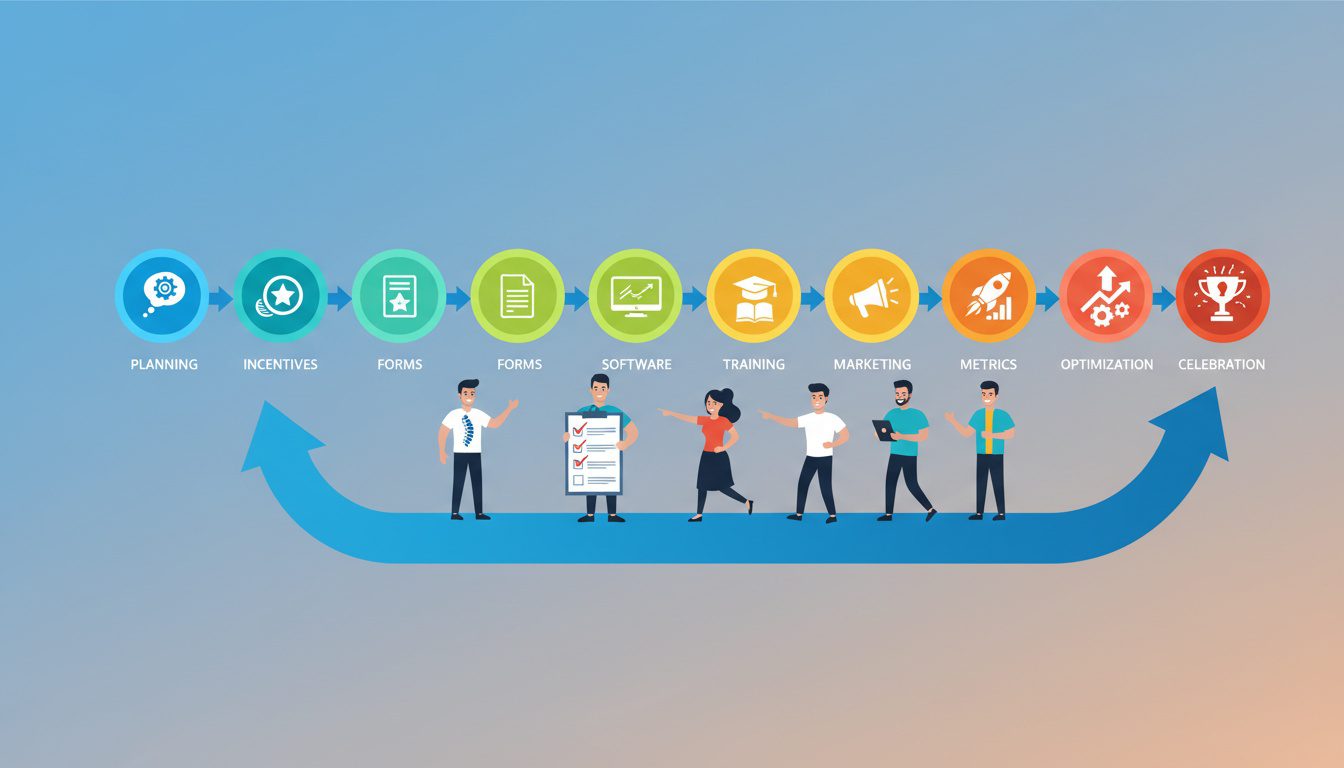 step-by-step implementation roadmap for launching chiropractic referral program