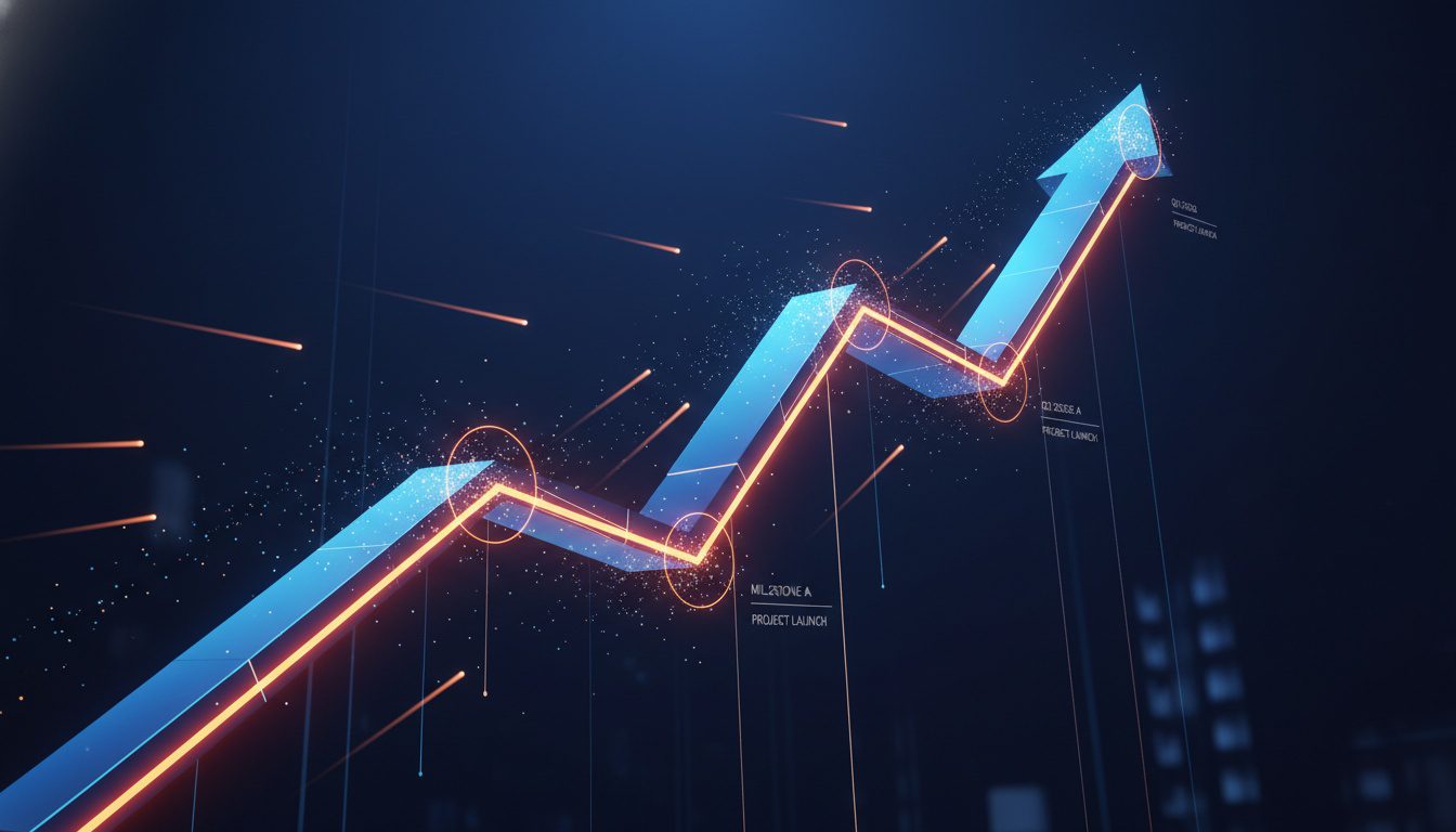 upward growth chart showing PPC advertising results timeline and progression