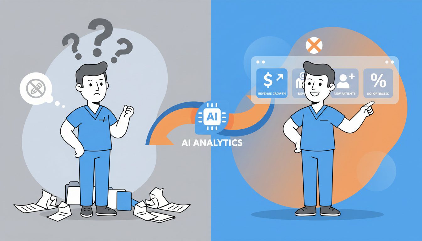 AI analytics transforming unclear marketing ROI into clear measurable data for chiropractors