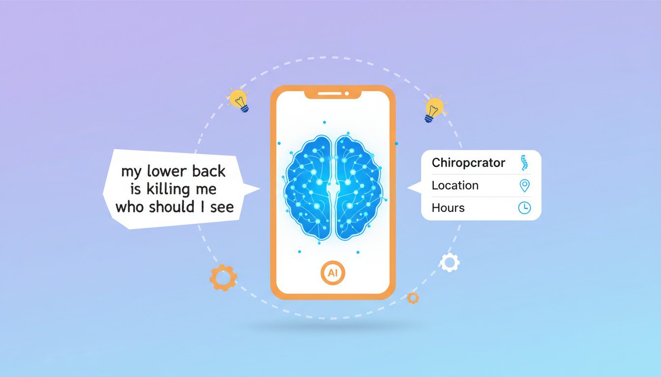 AI-powered voice search understanding patient intent and connecting them with chiropractors through natural language processing