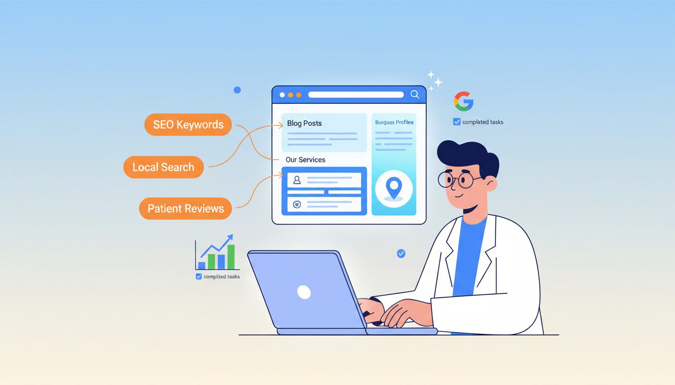 Chiropractor implementing AI-generated keywords into website content and Google Business Profile