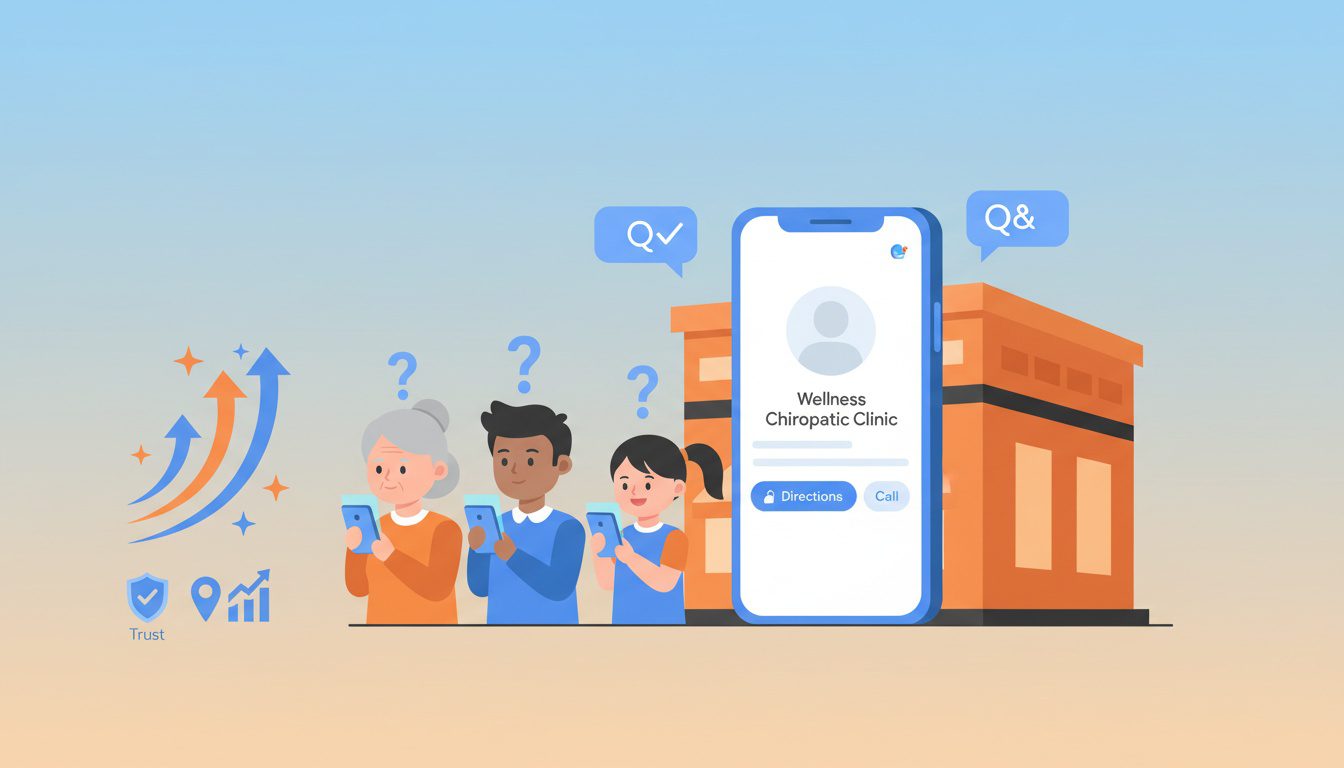 Chiropractor managing Google Business Profile Q&amp;A section to attract local patients