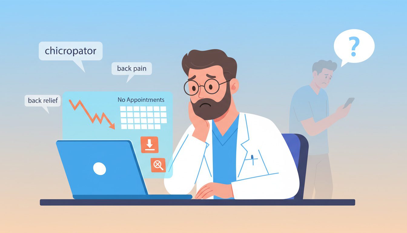 Chiropractor struggling with ineffective SEO strategy unable to attract new patients online