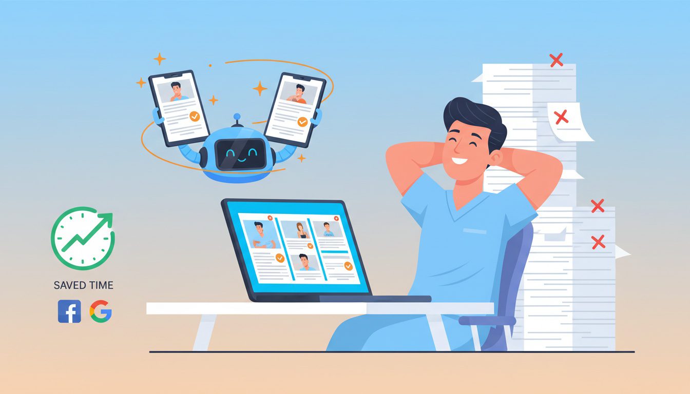 Chiropractor using AI copywriting assistant to generate multiple ad variations quickly