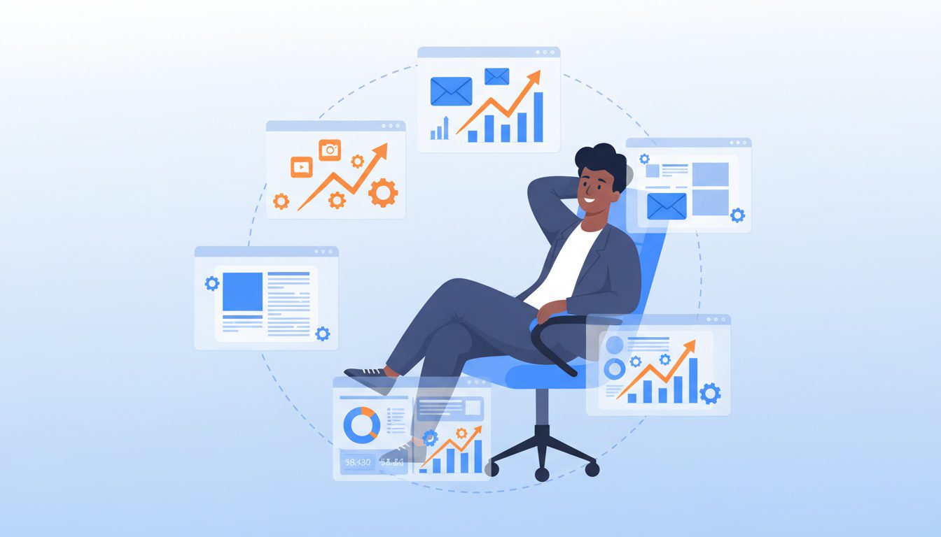 Chiropractor using AI marketing automation tools for social media and email campaigns