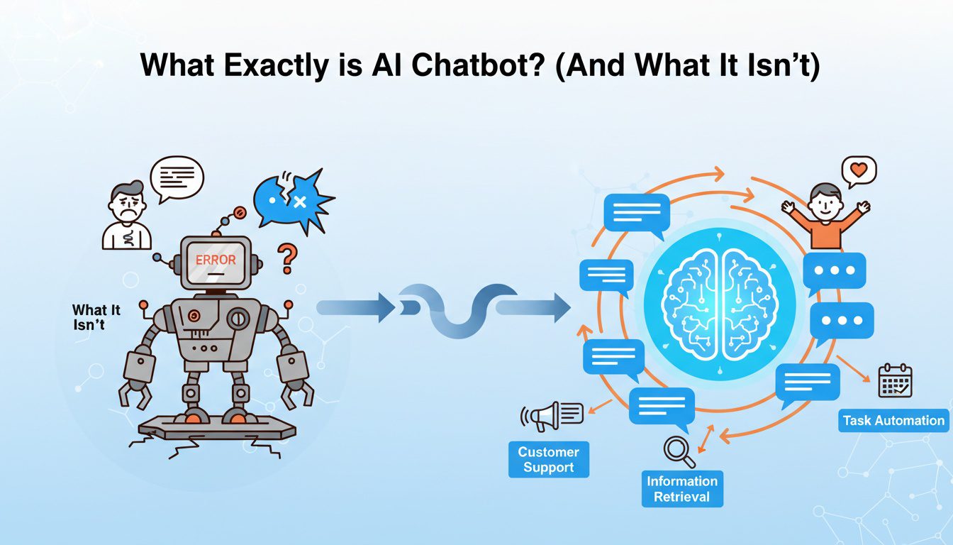 Comparison of old chatbot technology versus modern AI chatbot with natural language processing