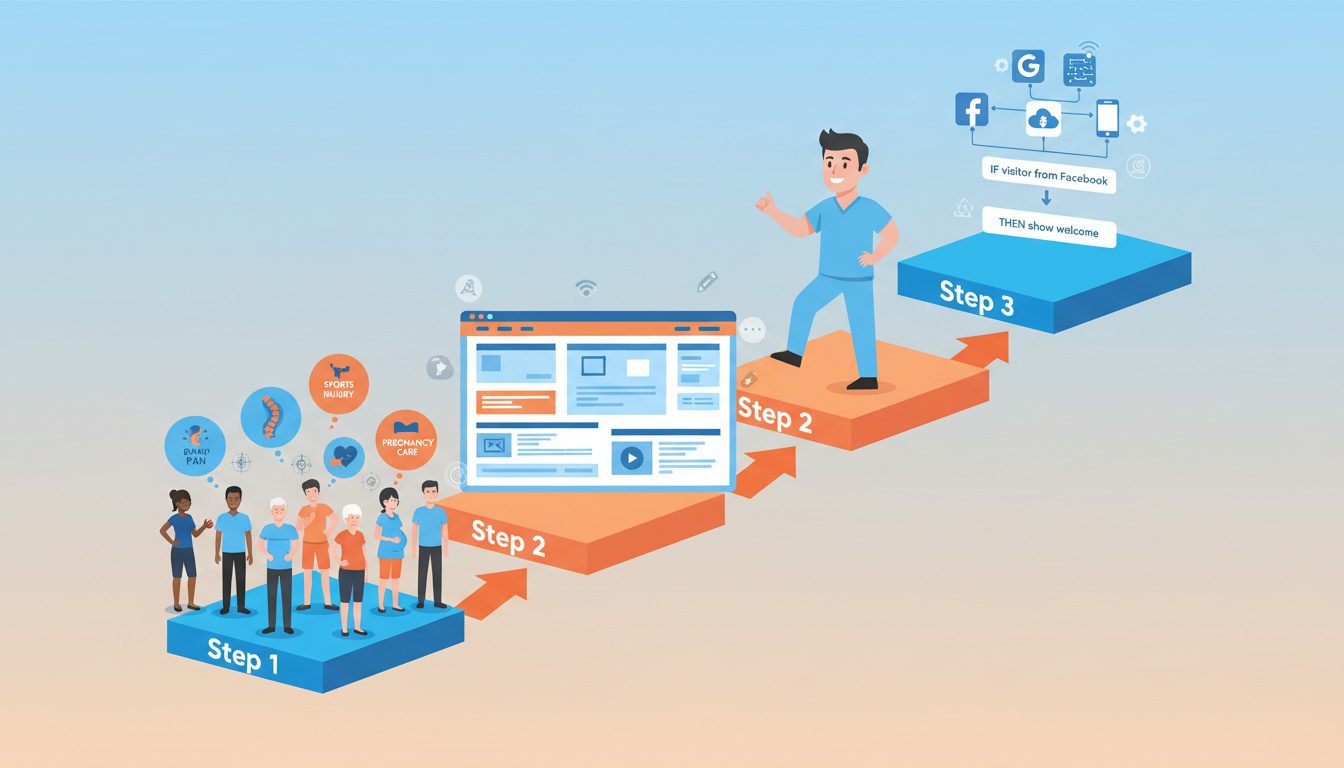 Three step process for implementing AI personalization identifying patient types key content and choosing technology Three step process for implementing AI personalization identifying patient types key content and choosing technology