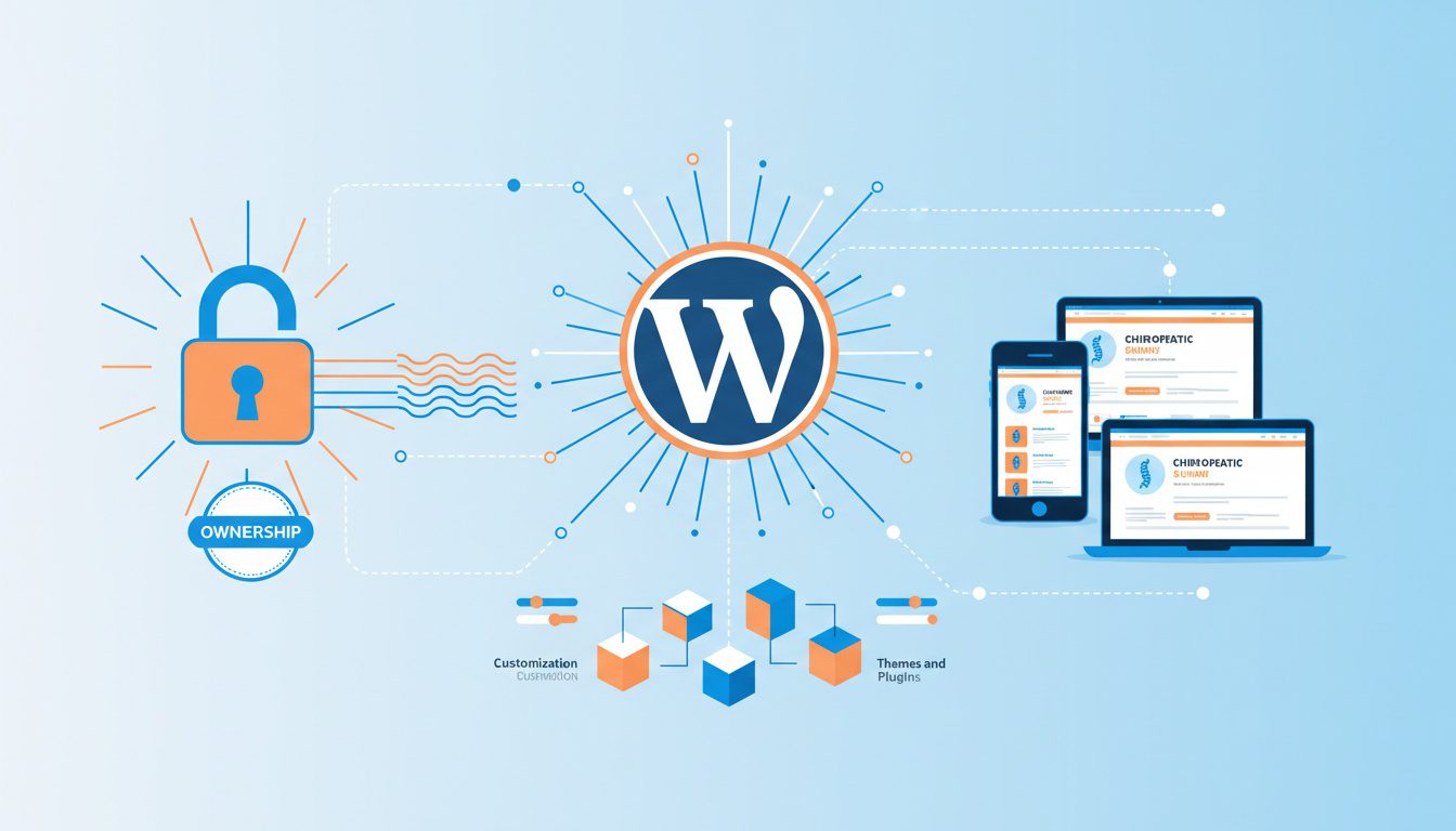 WordPress platform benefits for chiropractic websites showing flexibility and ownership