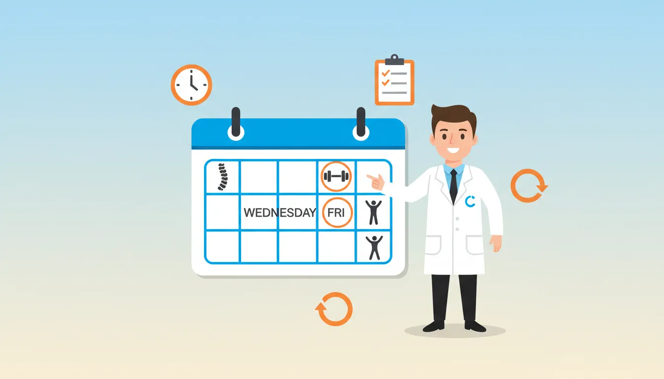 chiropractic Google Posts weekly posting schedule calendar with planning icons