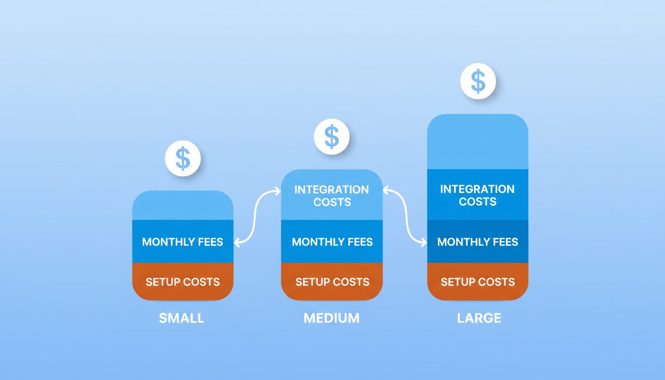 chiropractic chatbot pricing breakdown showing setup monthly and integration costs across practice sizes