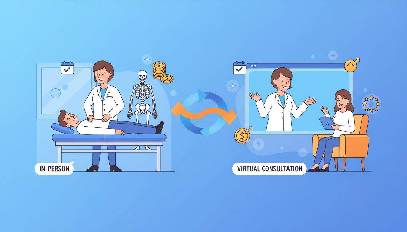 chiropractic hybrid membership model showing in-person and virtual care connection