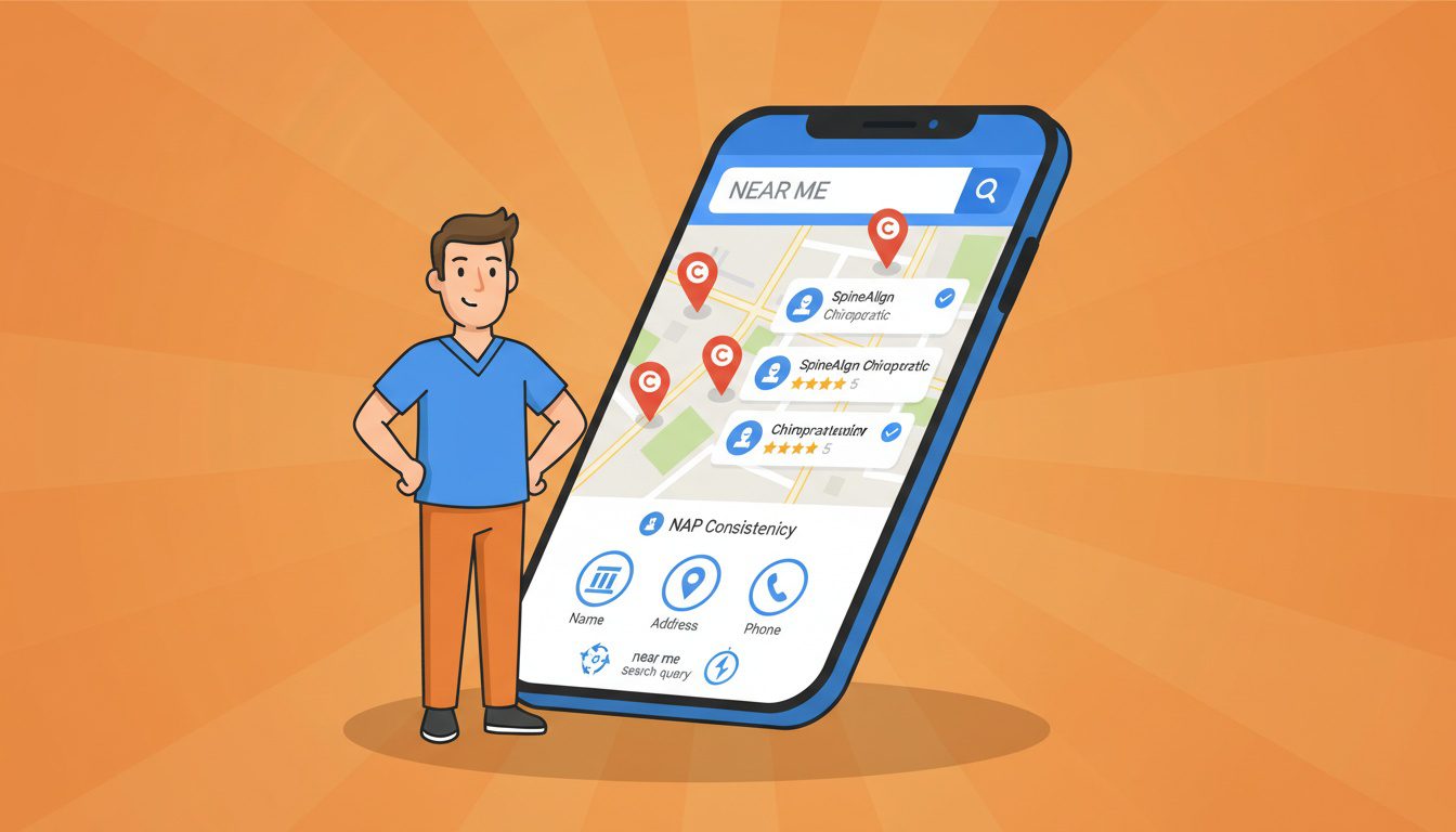 chiropractic local SEO optimization showing Google Maps rankings and near me searches