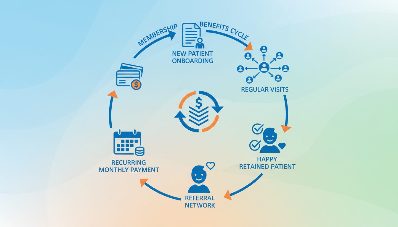 chiropractic membership model patient lifecycle and recurring revenue flow