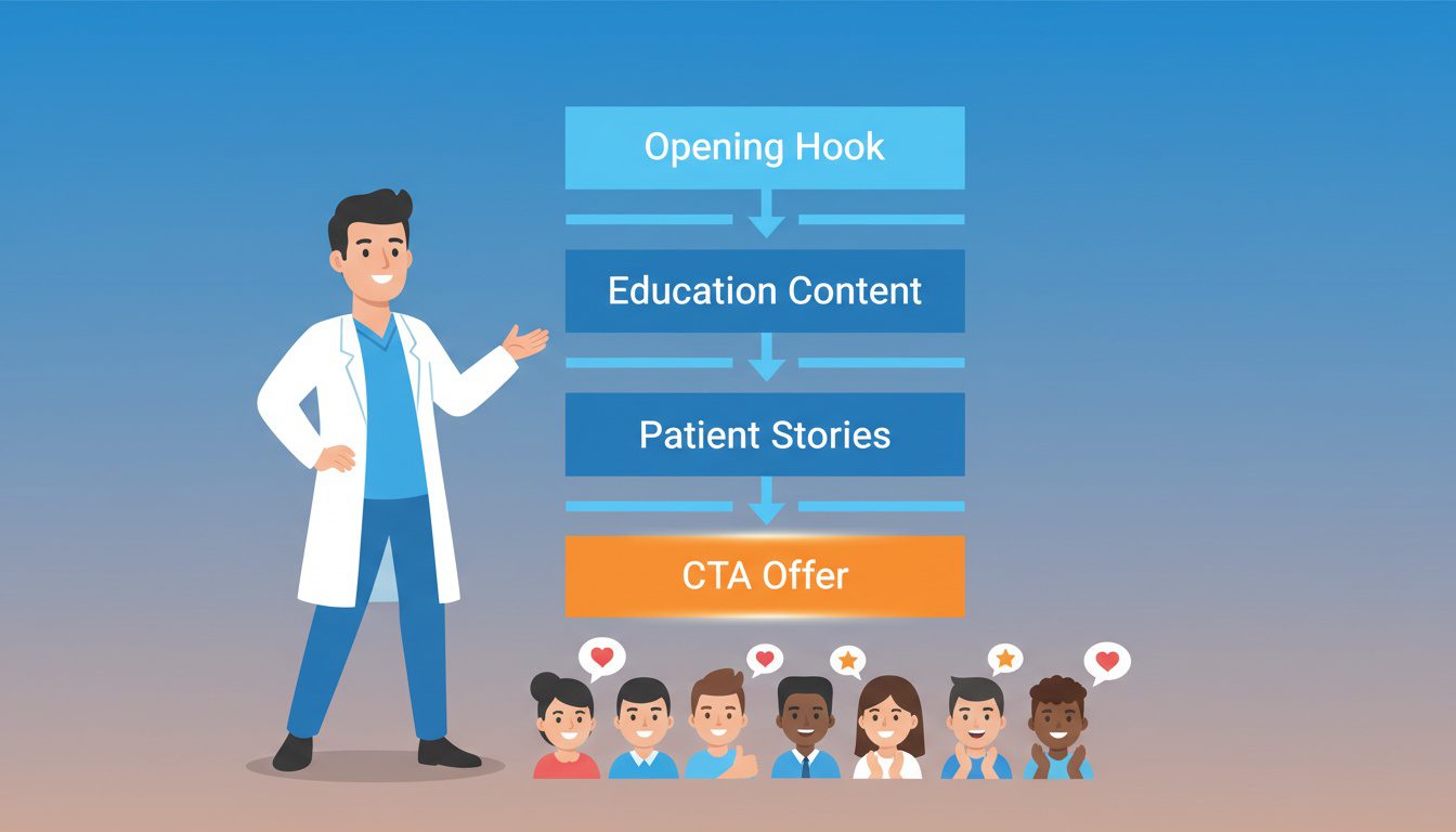 chiropractic webinar presentation structure with content sections and audience engagement
