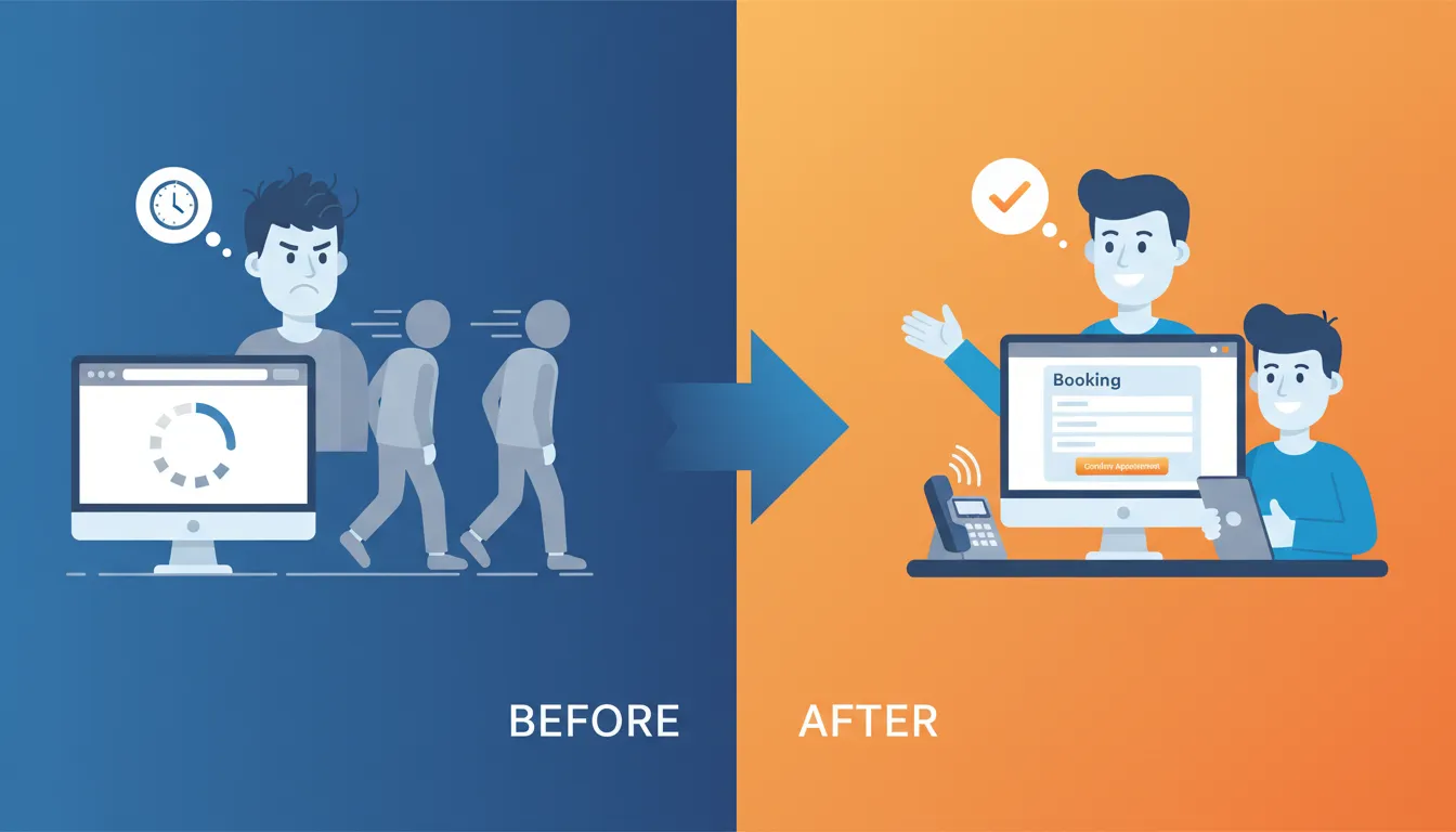chiropractic website speed comparison showing patient loss from slow loading versus conversions from fast site