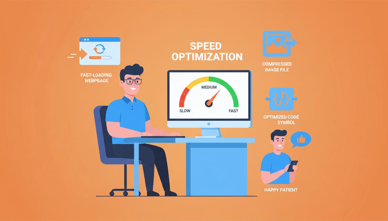 chiropractic website speed optimization showing fast loading metrics and performance indicators
