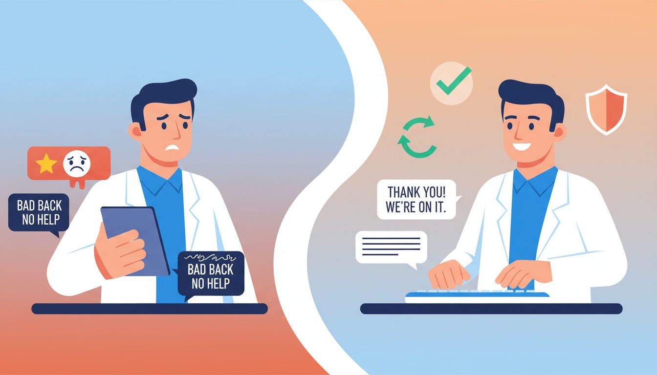 chiropractor managing negative review response process professionally and effectively