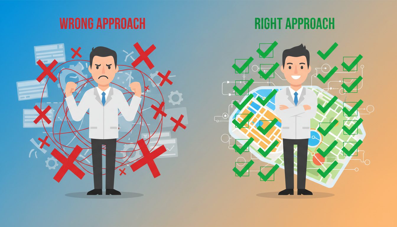 common neighborhood SEO mistakes versus correct implementation strategy for chiropractors