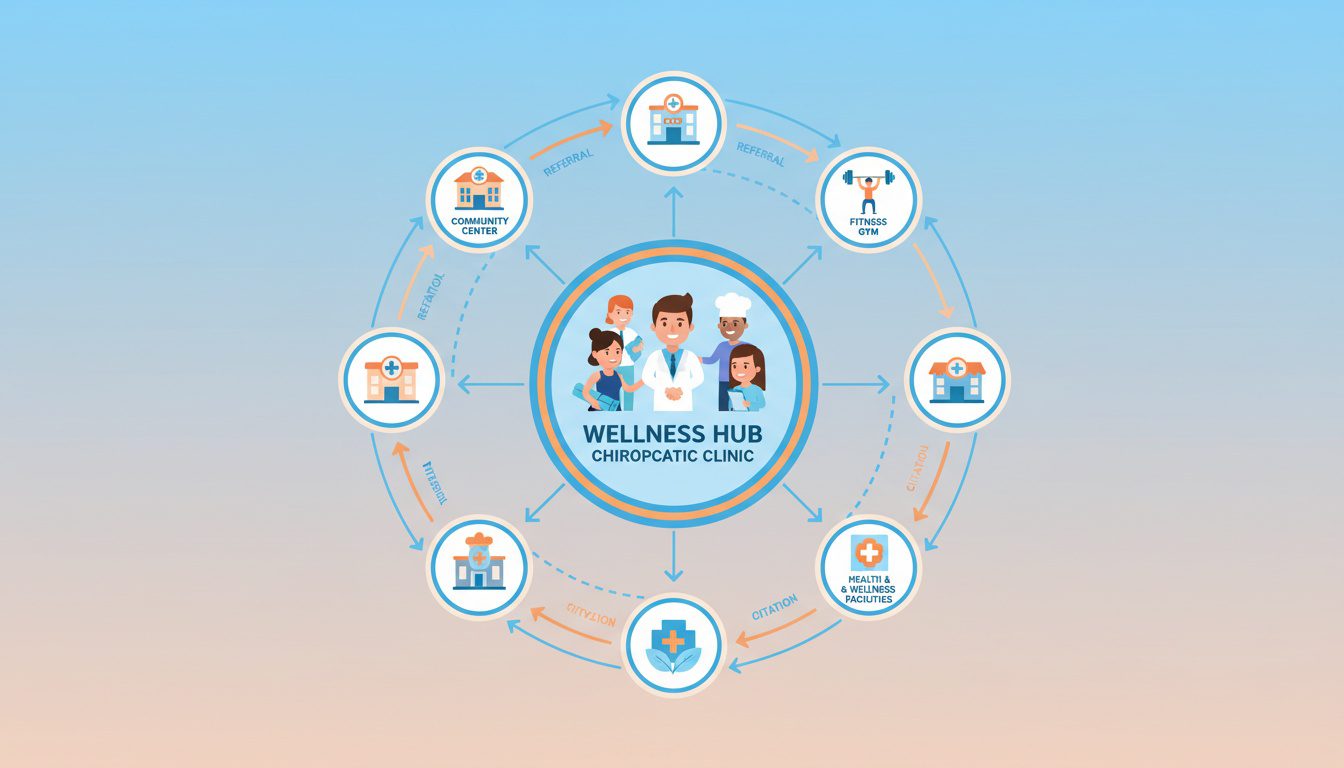 local business citation network and neighborhood backlinks connecting chiropractic practice to community