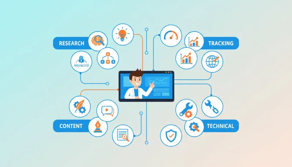 AI SEO toolkit dashboard for chiropractic practice management