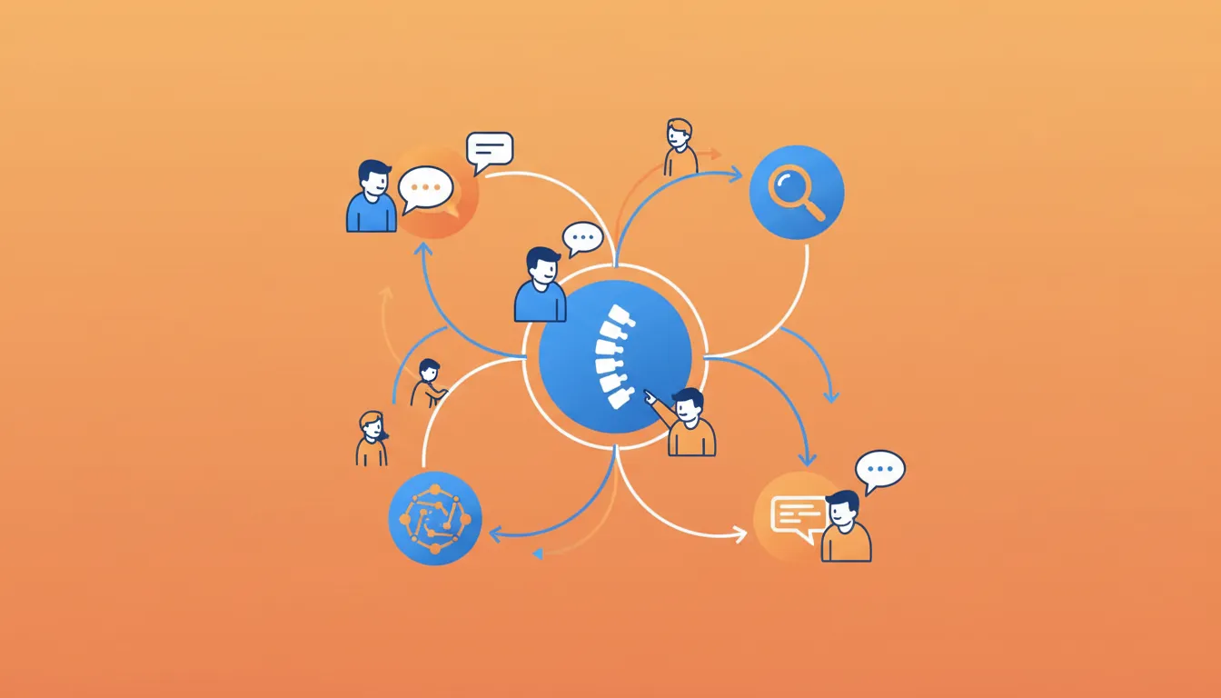 AI search ecosystem diagram showing how chiropractic practices connect to multiple AI platforms
