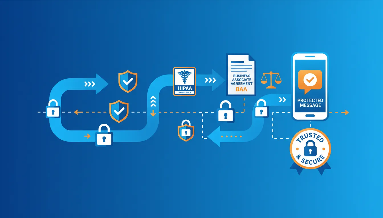HIPAA compliant texting security with BAA documentation for chiropractic patient communications